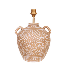 Afbeelding in Gallery-weergave laden, Lampenvoet Afrikaanse pot witte tekening rond oren