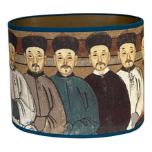 Load image into Gallery viewer, Lampenkap La cite interdite laque de Chine - Pierre Frey Ø 25cm Ovaal blauw