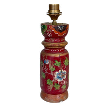 Afbeelding in Gallery-weergave laden, Lampenvoet Indiase kandelaar rood bloem