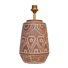 Load image into Gallery viewer, Lamp base African pot white drawing
