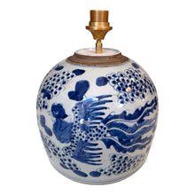 Load image into Gallery viewer, Lampenvoet Chinese gemberpot Feniks blauw
