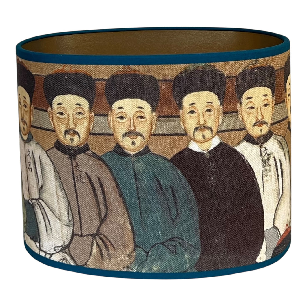 Lampenkap La cite interdite laque de Chine - Pierre Frey Ø 25cm Ovaal blauw