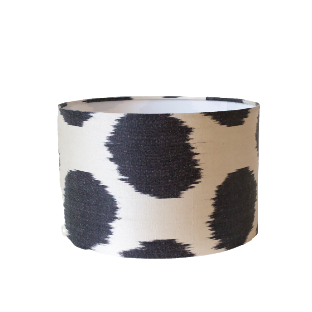 Lampshade black dots ikat Ø 25 cm