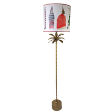 Load image into Gallery viewer, Lampshade Beau Monde - Pierre Frey Ø 40 cm red trim
