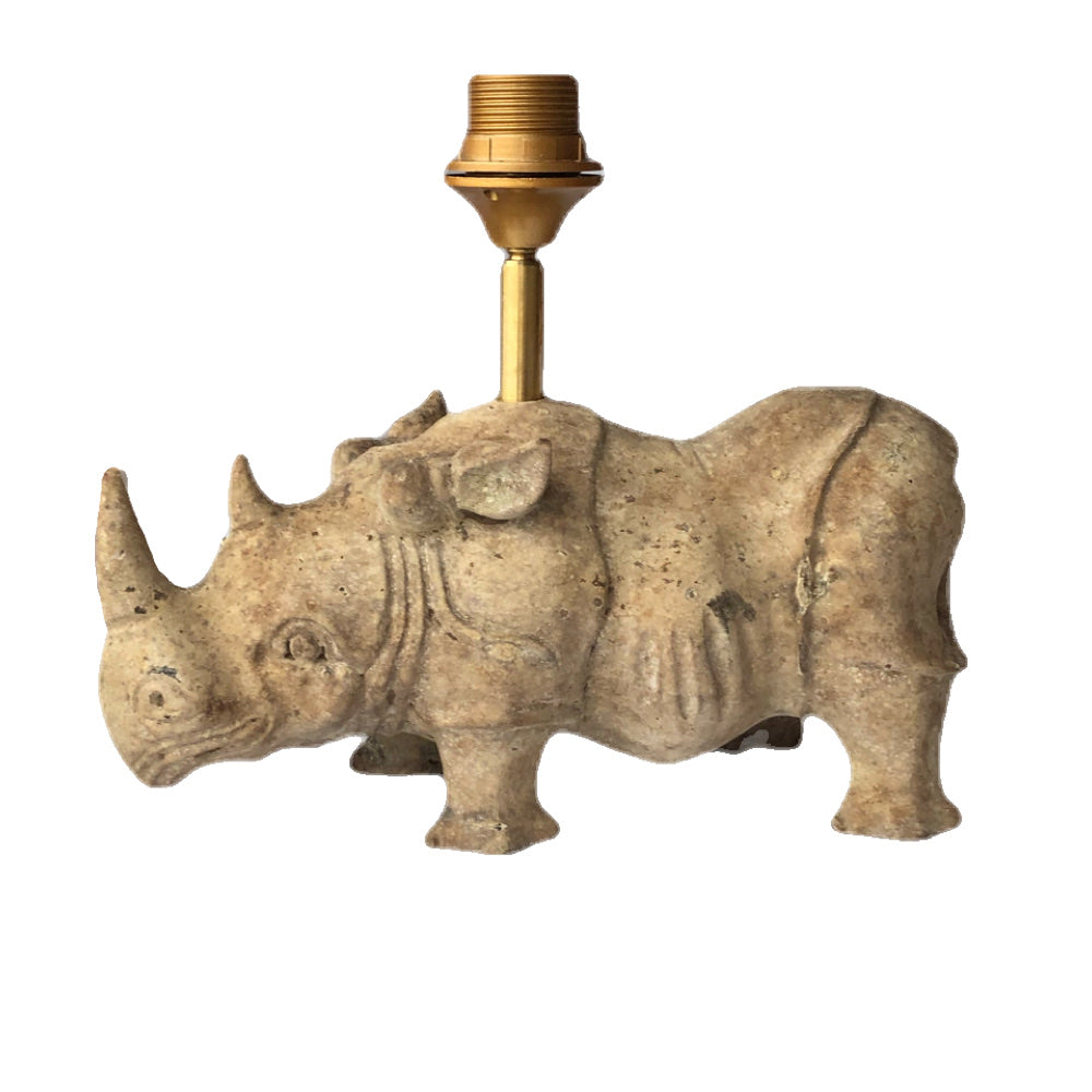 Lamp base rhinoceros wood